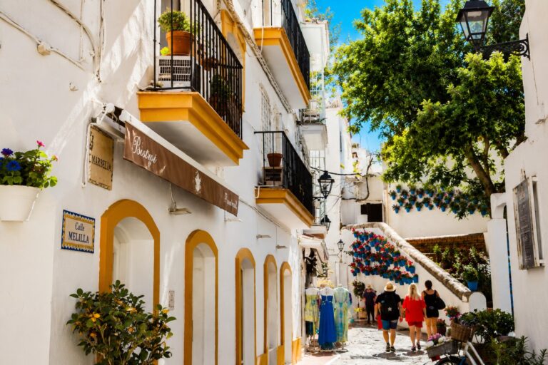 charming old town street in marbella spain