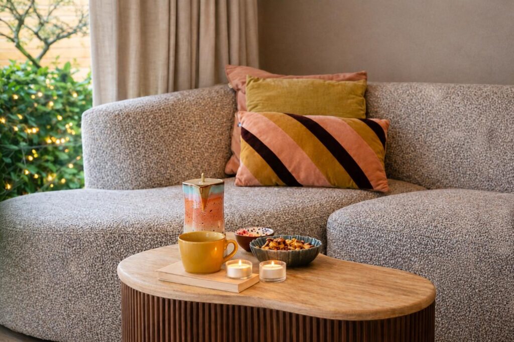 gezellige woonkamer met warme accenten tinyhouse pippa