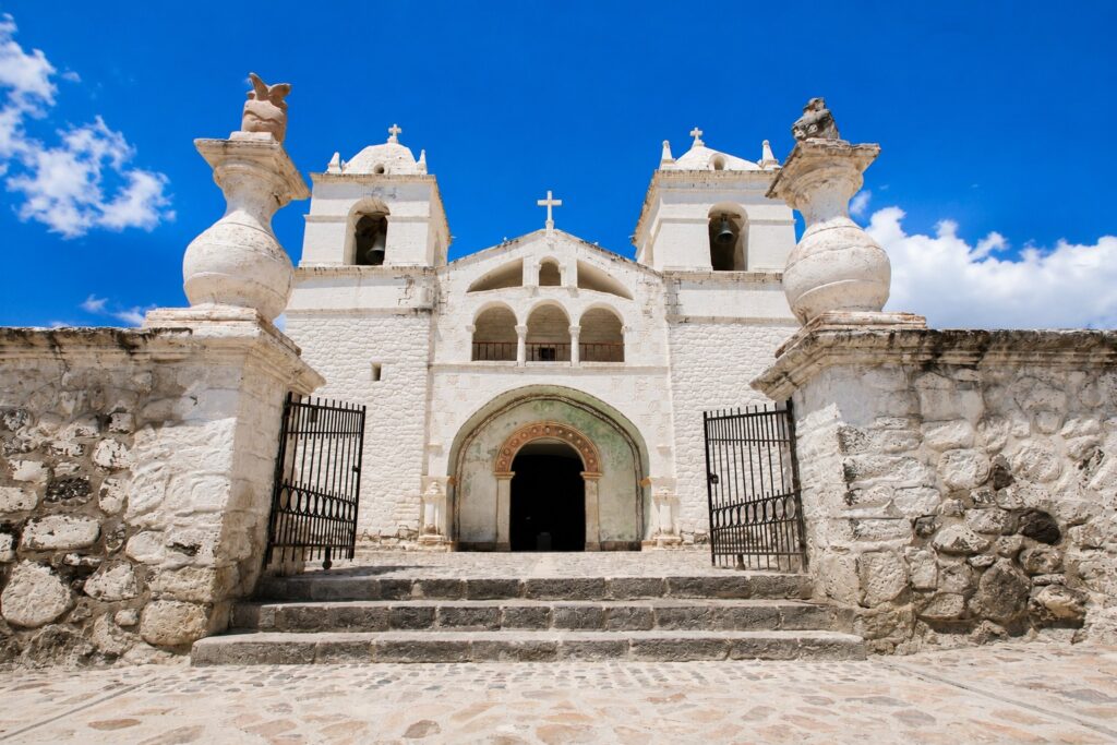 historic white church in andalusia spain