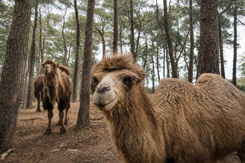 kamelen in boslandschap doornspijk