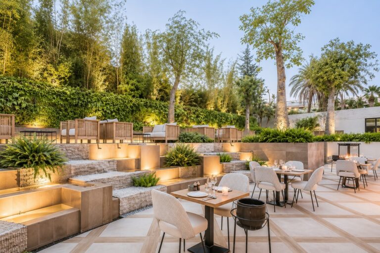 luxury outdoor terrace restaurant in marbella
