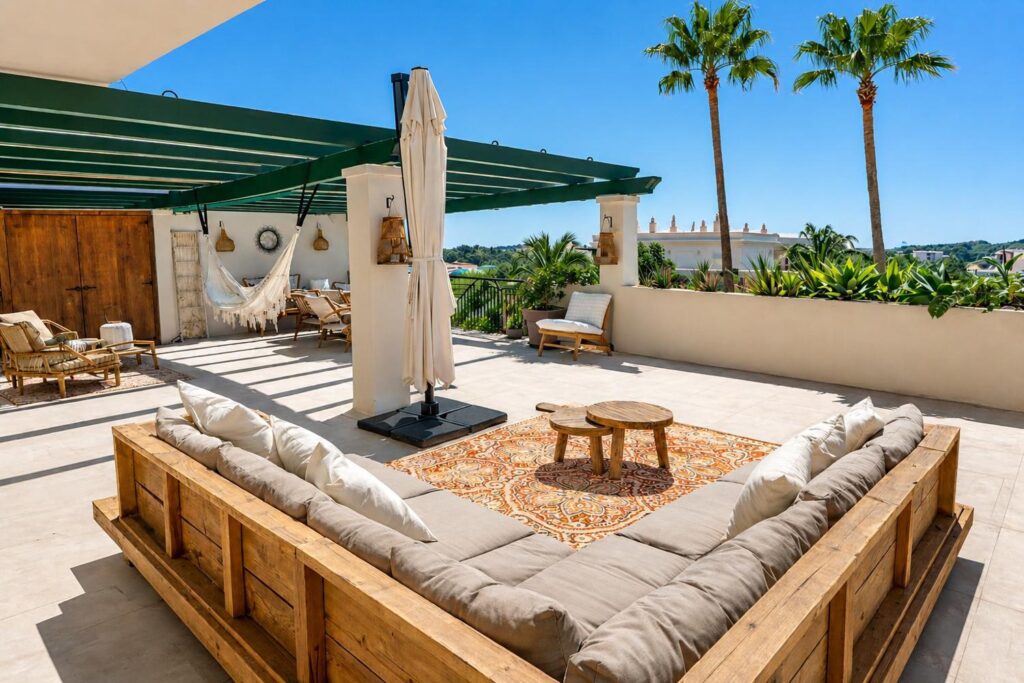 marbella apartment large terrace lounge sofa