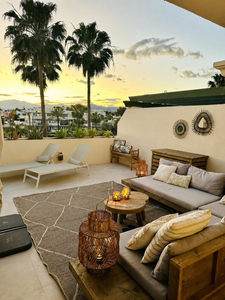 marbella apartment lounge sunset