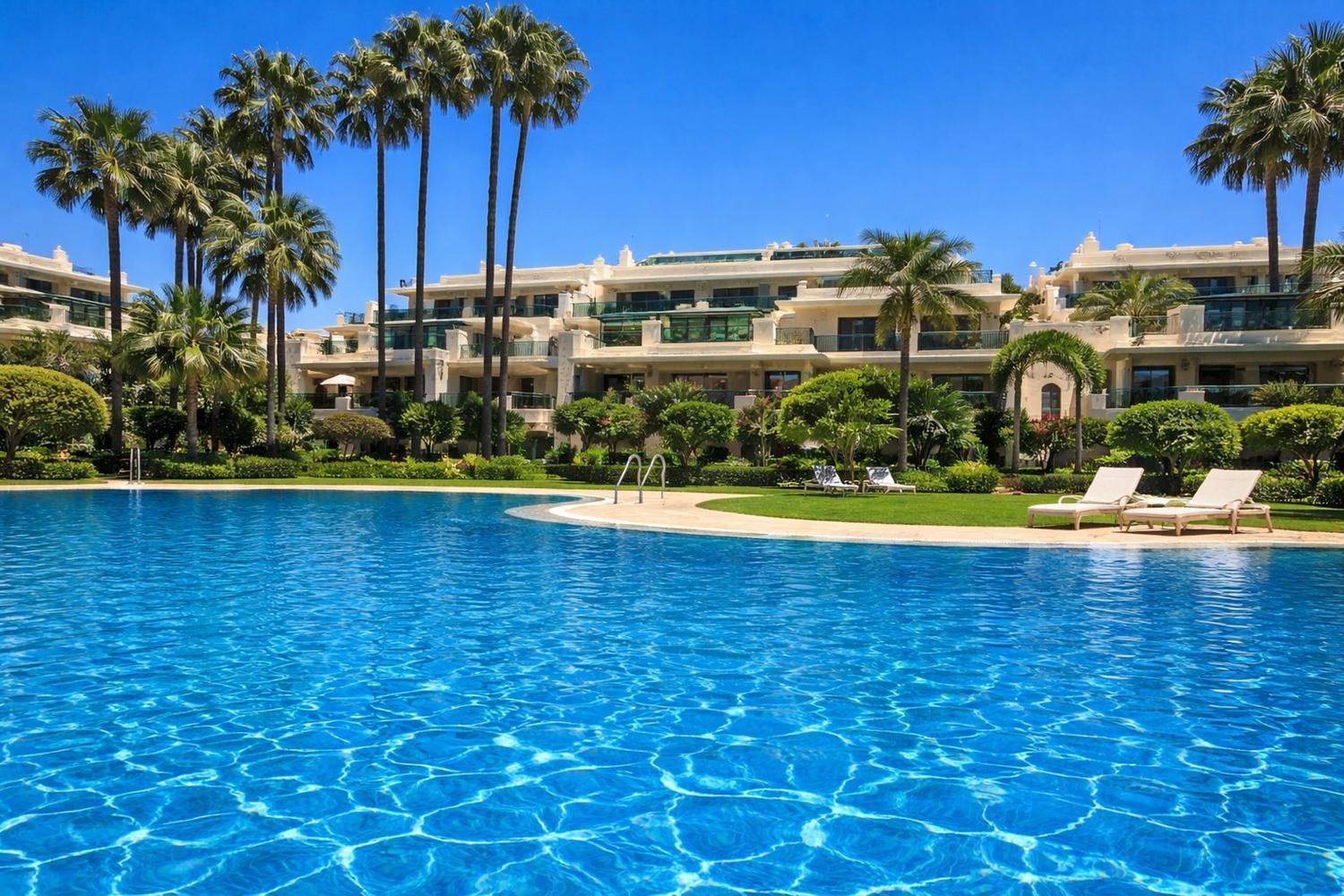 marbella apartment pool garden