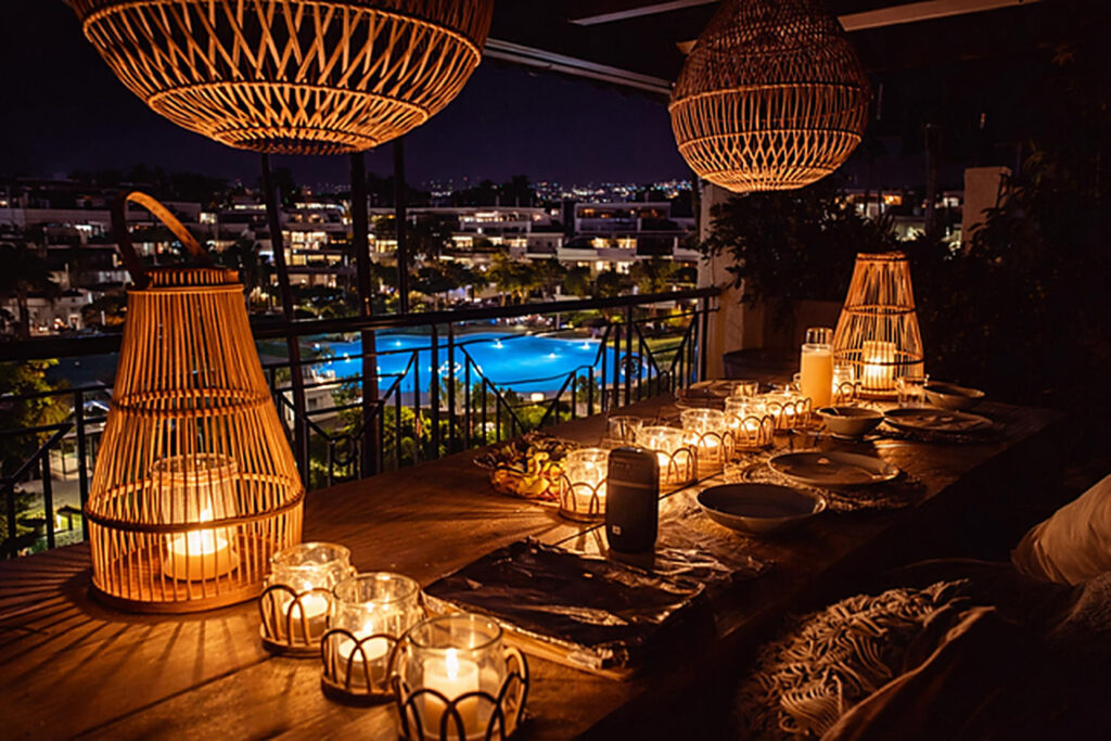 marbella apartment terrace candles