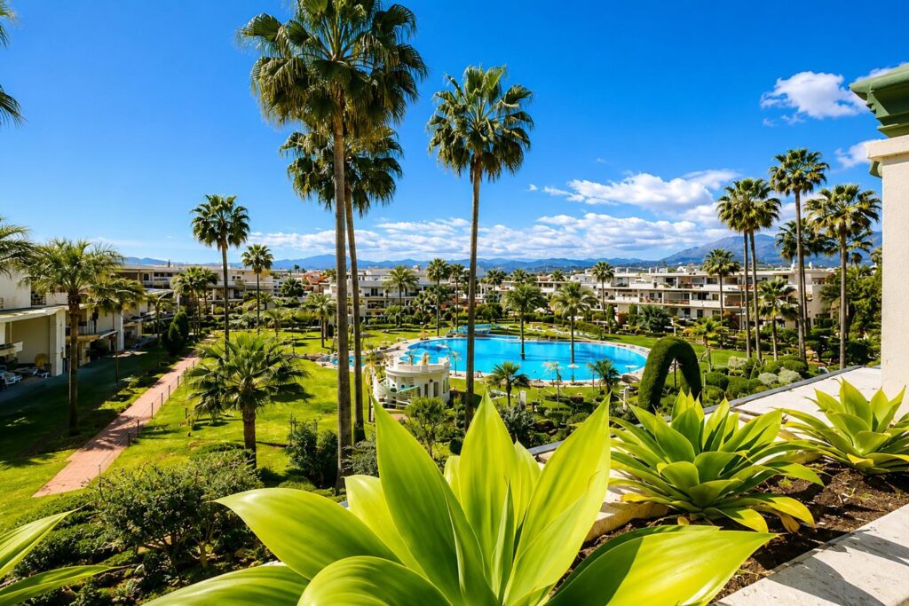 marbella apartment view pools