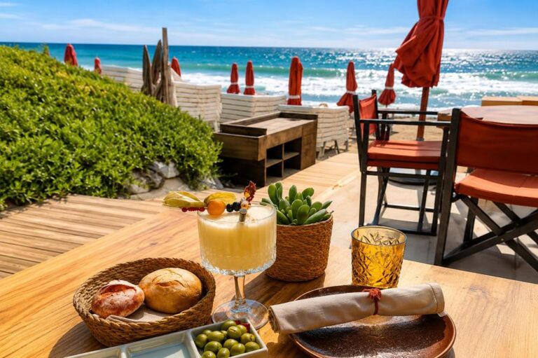 marbella zonnige tafel aan het strand