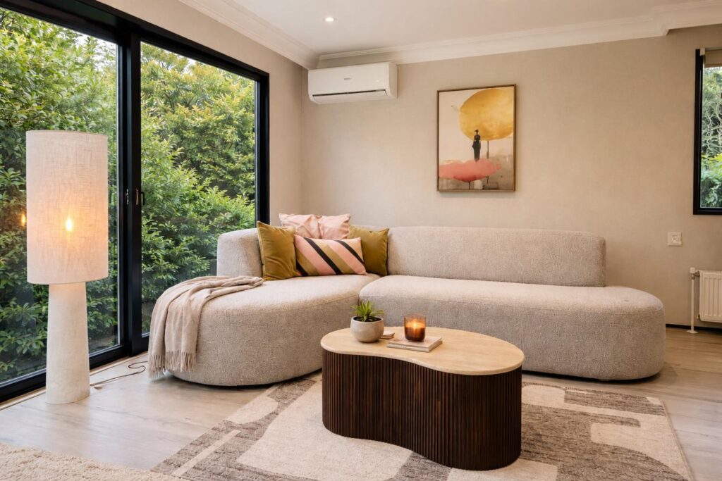 moderne woonkamer met natuurlijk licht tinyhouse pippa