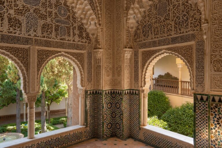moorish architecture at the alhambra in granada