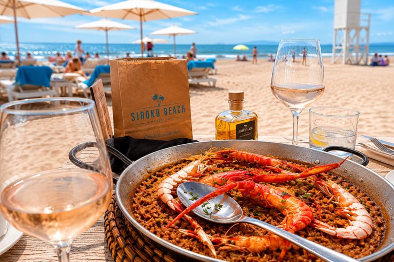 traditional spanish paella by the beach