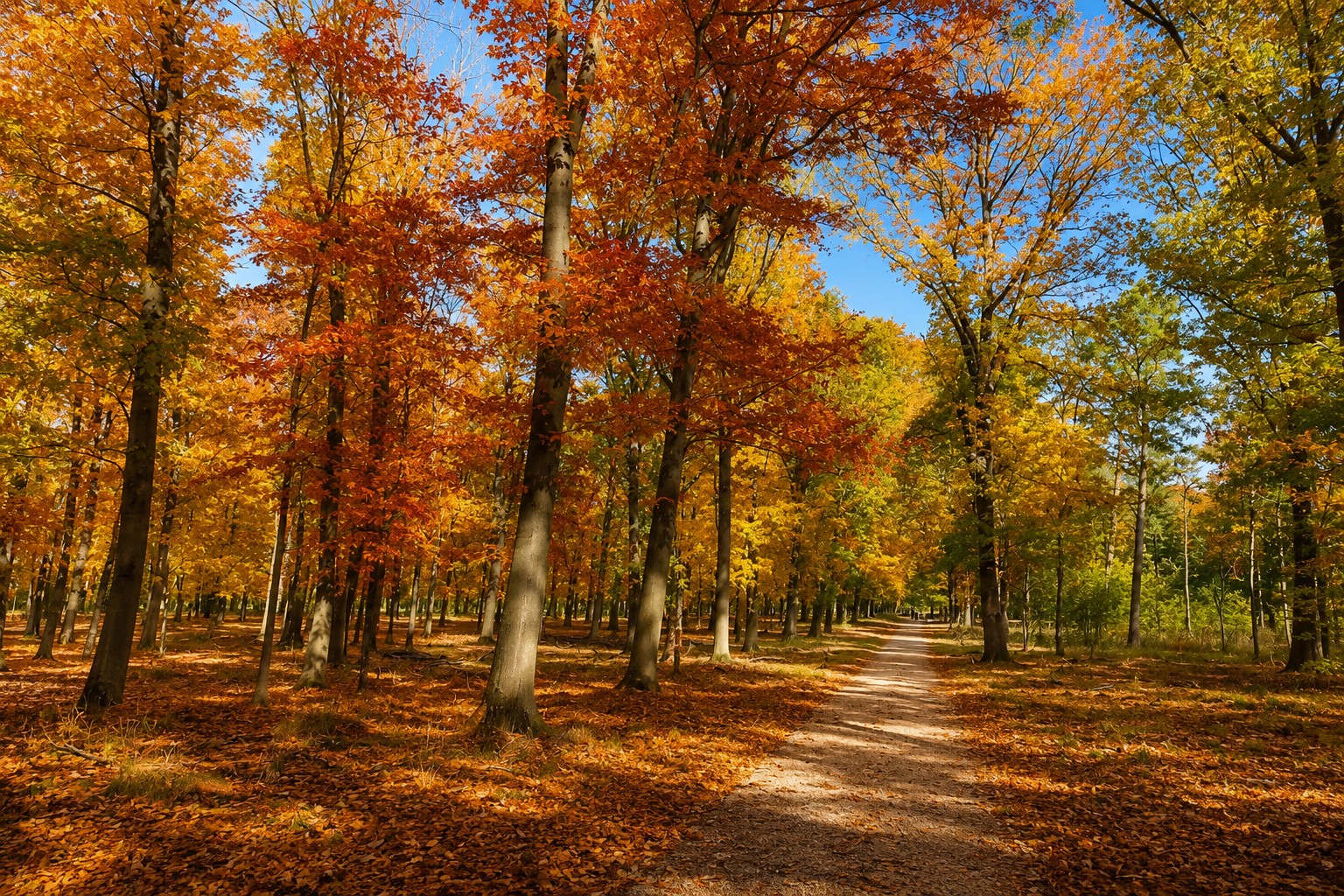 herfstwandeling door het bospad
