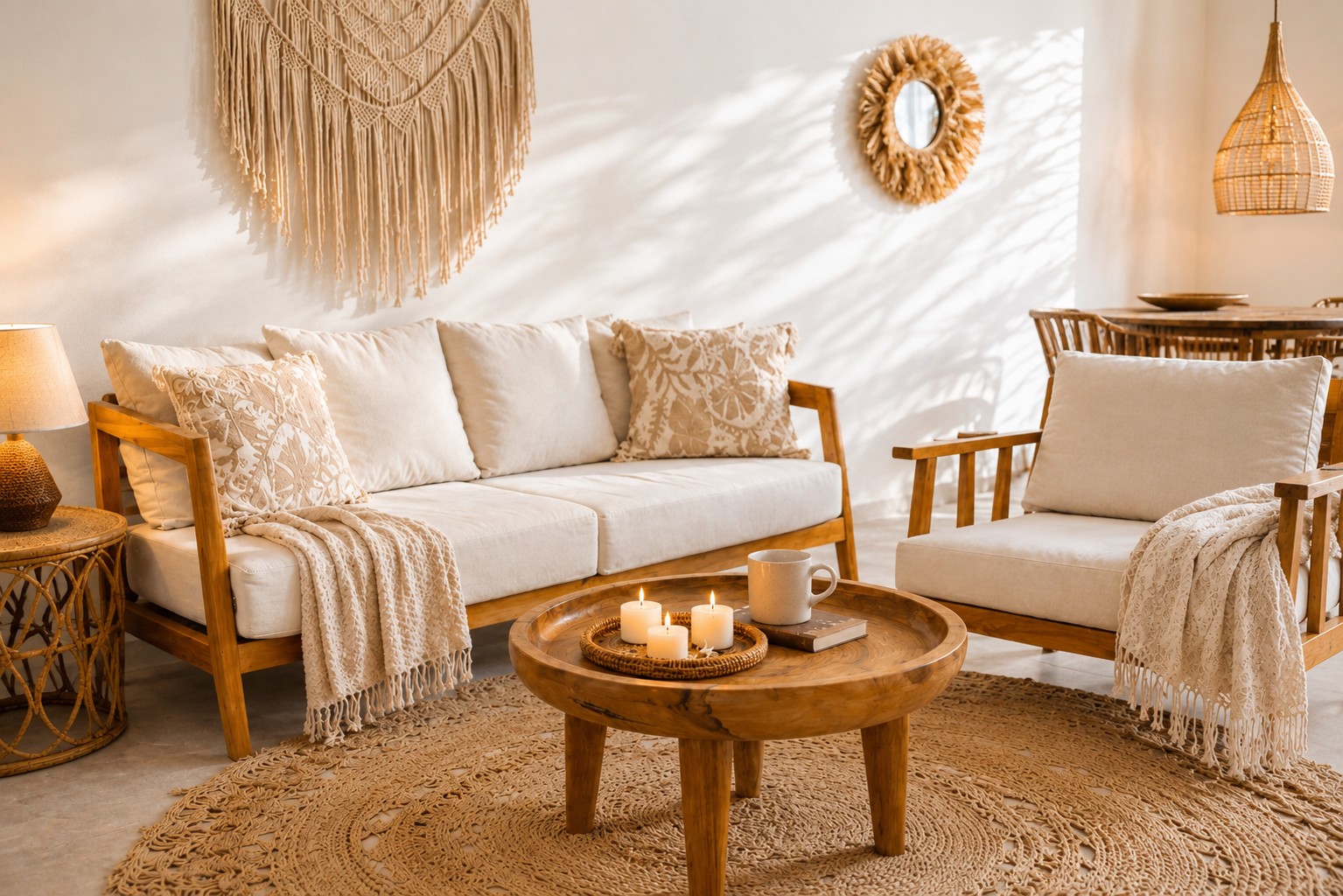 Zonnige woonkamer van het appartement in Marbella