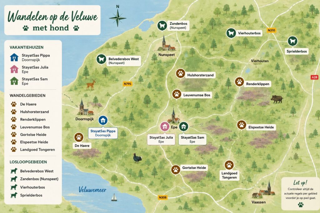 Wandelen met een hond op de Veluwe