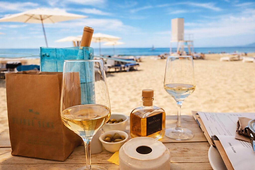 beachfront lunch wine marbella costa del sol