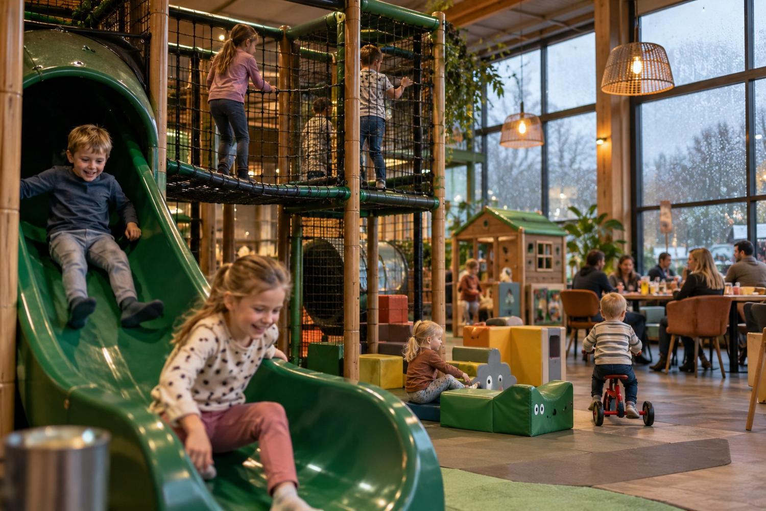 Indooruitje voor kinderen op een regenachtige dag