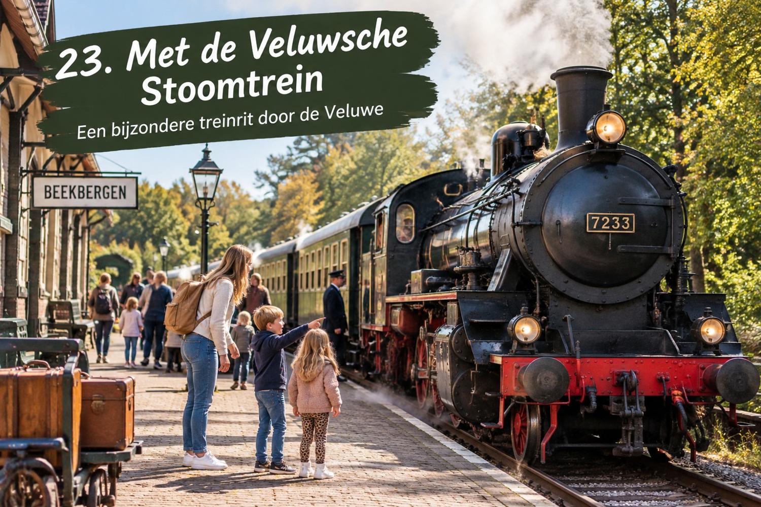 Veluwsche Stoomtrein tijdens een rit door de Veluwe