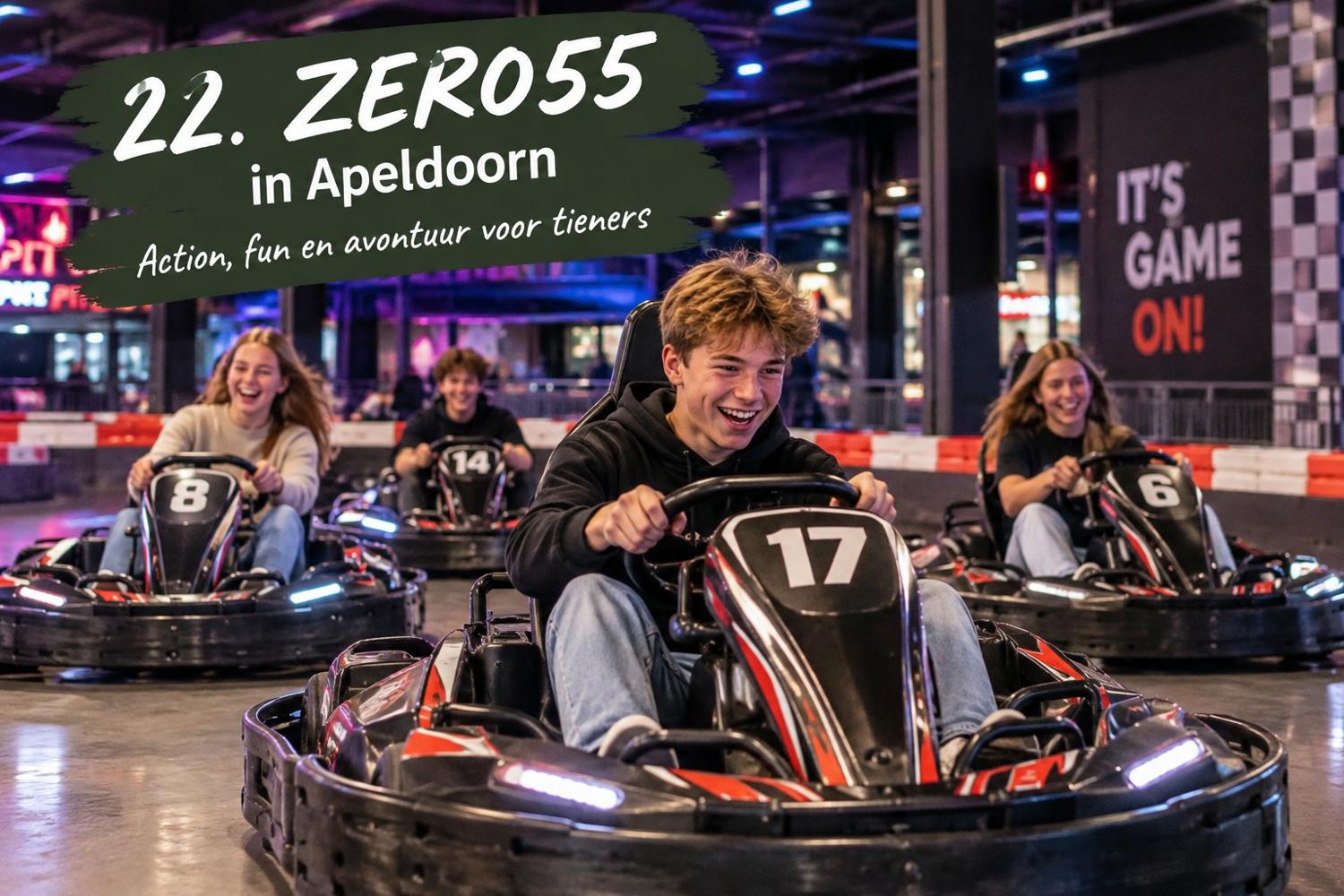 Tieners beleven een activiteit bij ZERO55 in Apeldoorn