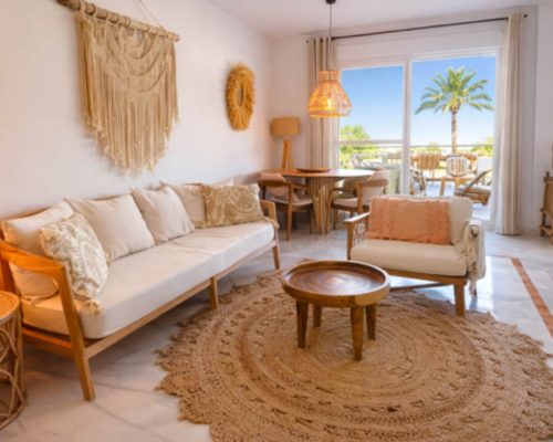 Cozy living room in luxury Marbella apartment
